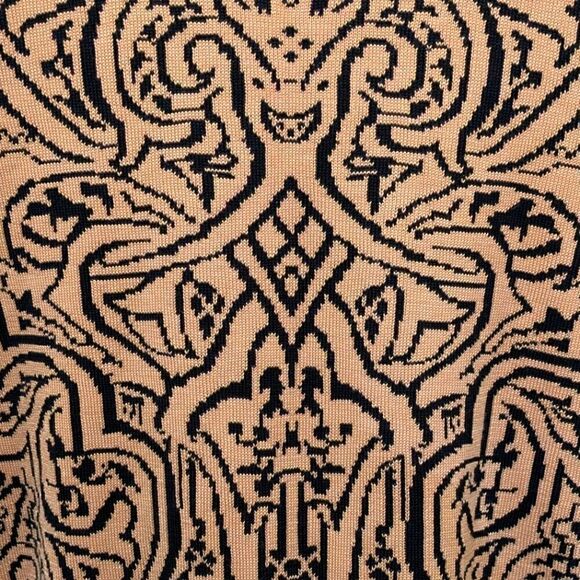 NWT Biline for Canada S Silk and Cotton Blend Tan and Black Knit Sweater - Picture 2 of 6